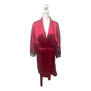Lilac & London Scarlet Red Satin Robe X-Large
